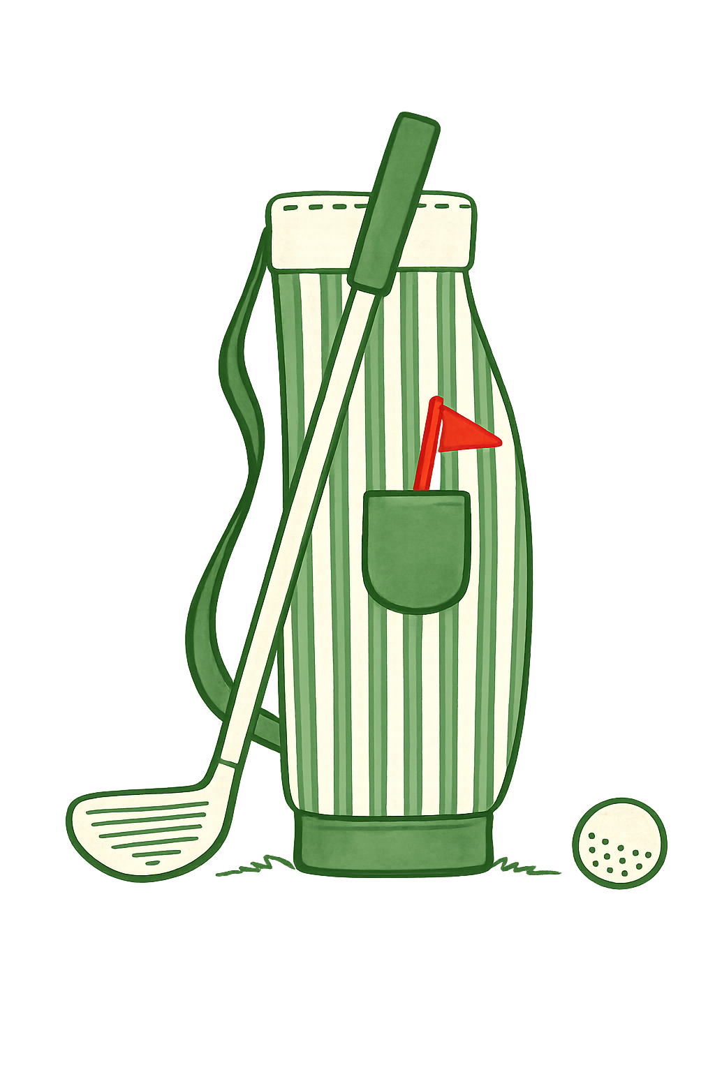 Golf-themed baby shower artwork